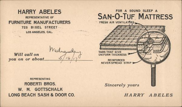 San-O-Tuf Mattress Los Angeles California Advertising
