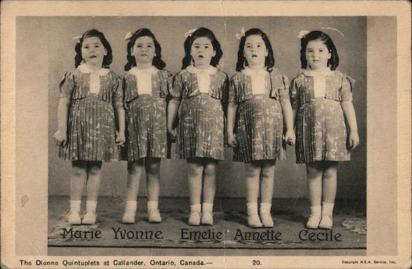 The Dionne Quintuplets at Callander, Ontario, Canada