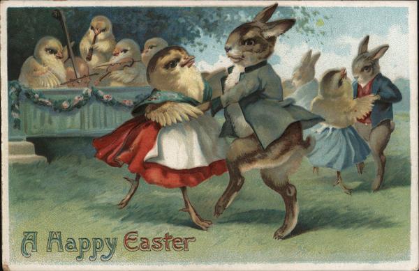 A Happy Easter With Bunnies