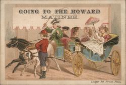 Family in horse-drawn carriage Trade Card