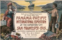 Get Your Congressmen to Vote For The Panama-Pacific International Exposition At The Exposition City Postcard