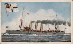 German Cruiser "Bremen" Postcard
