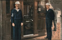 Wireless Telegraph Station and Operator's on U.S. Flagship "Chicago" Postcard