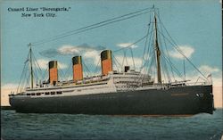 Luxury Ocean Liner Sets Sail from New York City Postcard