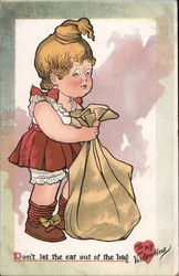 To My Valentine Don't Let The Cat Out Of The Bag Postcard