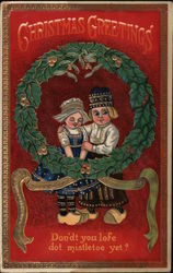 Christmas Greetings Don't You Lofe Dot Mistletoe Yet? Postcard