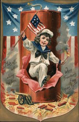 Hats Off Along The Line When Freedom's Flag Goes By! Postcard