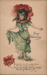 To my Valentine - Girl in a flower costume Cincinnati, OH Postcard Postcard Postcard