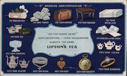 Lipton's Tea "As The Years Go By" Ever Satisfying Ever Invigorating Always the Same Wedding Anniversaries Postcard