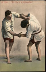 Ju Jitsu - "The Jap in a tight position" Postcard