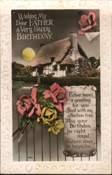 Wishing My Dear Father a Very Happy Birthday Father Here's A Greeting For You, Sent With My Affection True Postcard