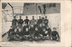 No. 5028 Football Team on Board A United States Warship Postcard