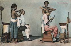 Chinese Barbers Postcard