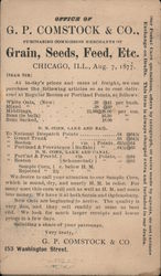 Office of Comstock & Co Purchasing Commision Merchants of grain, seeds, feed, etc Chicago, IL Postcard Postcard Postcard