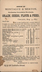 Purchasing Commission Merchants MONTAGUE & MERTON Sales Advertisement Chicago,1877 Postcard