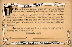 Unused school welcoming card Postcard