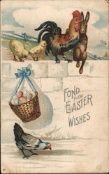 Fond Easter Wishes With Chicks Postcard Postcard Postcard