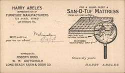 San-O-Tuf Mattress Postcard