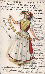 Happy New Year - Woman in Traditional Dress Bethel, VT Postcard Postcard Postcard