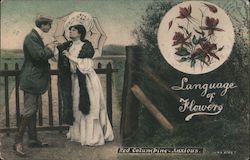 Language of Flowers - Red Columbine Anxious Postcard