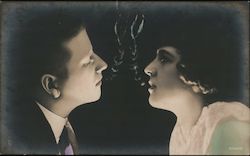Smoking Couple Postcard