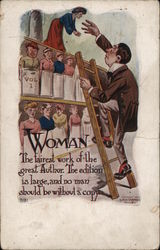 Woman Cartoons Postcard Postcard 