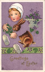 Greetings at Easter Fade Away Postcard