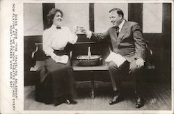 Scene from "The Traveling Salesman" now playing at Illinois Theater Postcard