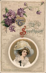 To My Sweetheart Women Postcard Postcard Postcard