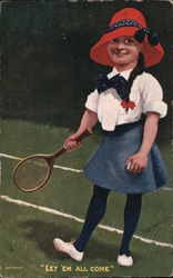 "Let 'Em All Come" Tennis Postcard Postcard Postcard