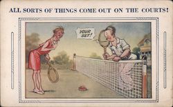 All Sorts of Things Come Out On The Courts Postcard