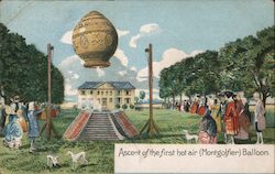 Ascent of the First Hot Air (Montgolfier) Balloon Hot Air Balloons Postcard Postcard Postcard