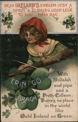 Dear Ireland's Emblem - Just a Spray - To Bring Good Luck To You This Day Postcard