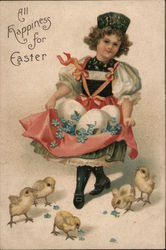All Happiness For Easter With Chicks Postcard Postcard Postcard