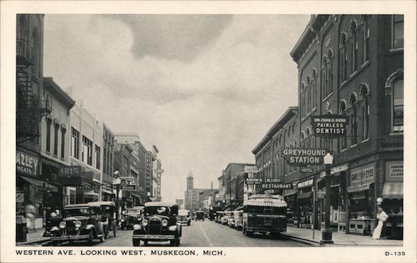 Western Ave. Looking West Muskegon Michigan
