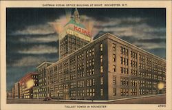 Eastman Kodak Office Building at Night Postcard