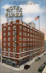 Hotel Plaza, Opp. Journal Square, Hudson Tube Station, 8 Minutes from New York City Postcard