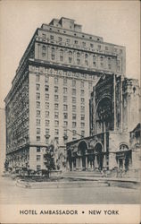 Hotel Ambassador Park Avenue 51st to 52nd Streets Ownership Managent J.C. Thorne and J.J. Atkinson Postcard