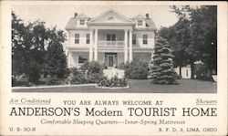 Anderson's Modern Tourist Home Postcard