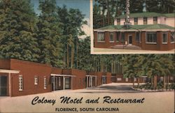 Colony Motel and Restaurant Postcard