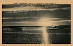 Sunset on the Great South Bay Bay Shore, NY Postcard Postcard Postcard