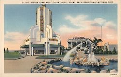 Higbee Tower and Florida Exhibit, Great Lakes Exposition Postcard