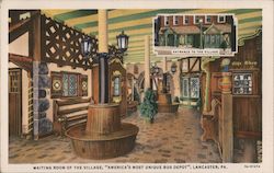 Waiting Room of the Village, "America's Most Unique Bus Depot" Postcard