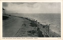Lake Michigan from Scenic Drive Muskegon, MI Postcard