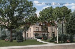 Entrance to Grounds of State Training School For Girls Postcard