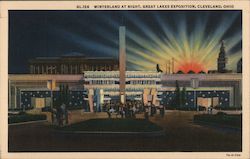 Winterland at Night, Great Lakes Exposition Cleveland, OH Postcard Postcard Postcard