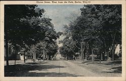 Huron Street, West from the Park Berlin, WI Postcard Postcard Postcard