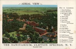 Aerial View of The Clifton Springs Sanitarium Postcard