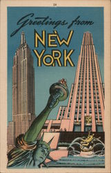 Greetings From New York Postcard