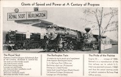 Giants of Speed and Power at A Century of Progress Burlington Route Commemorative Cancels Postcard Postcard Postcard